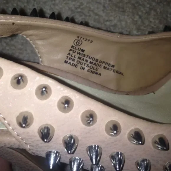 Studded Champagne Pink Heels - Picture 2 of 4